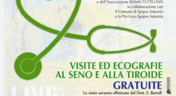 Seno e tiroide, giornata di prevenzione a Spigno Saturnia