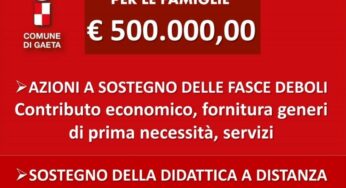 Gaeta, 500.000,00 euro per potenziare i servizi per le persone con disagio sociale ed economico