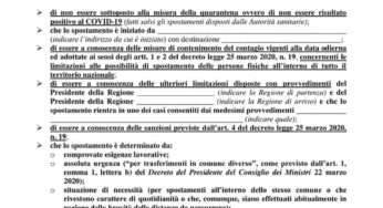 Coronavirus, nuovo modello per le autocertificazioni per gli spostamenti