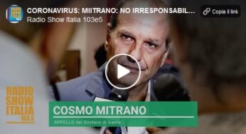 Coronavirus, Mitrano a RSI103e5: “No irresponsabili, state a casa!”
