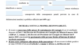 Coronavirus, nuovo modello per le autocertificazioni per gli spostamenti