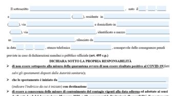 Fase 2, nuova autocertificazione: manca la voce sui congiunti