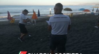 Guardia Costiera: diffide e sanzioni amministrative per oltre 16.000 euro con 200 attrezzature balneari sequestrate per violazioni in materia di utilizzazione degli arenili