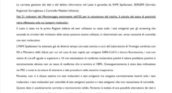 Coronavirus, fake news sui dati truccati: smentita ufficiale dell’Istituto Spallanzani