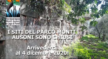Covid-19: il Parco Monti Ausoni chiude fino al 3 dicembre 2020 i siti gestiti dall’Ente