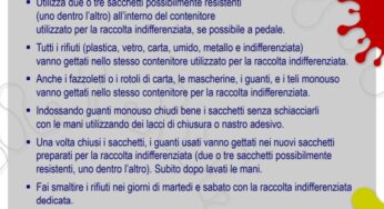Raccolta differenziata a Fondi: le regole per i pazienti positivi al Covid-19