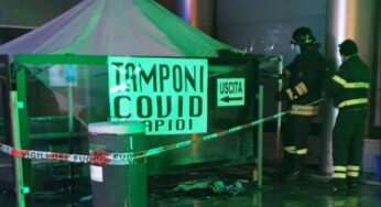 A fuoco gazebo per tamponi rapidi