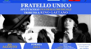 A Formia il 20 Agosto lo Spettacolo Teatrale/Musicale Tributo a Rino Gaetano