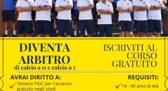 Al Coni di Formia il nuovo corso gratuito per arbitri di calcio