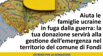 Fuga dalla guerra: un conto corrente per aiutare gli ucraini accolti a Fondi