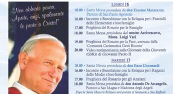 Accoglienza dell’ampolla con il sangue reliquia di San Giovanni Paolo II