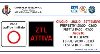 Sperlonga, avviso viabilità in occasione della festa patronale del 2 e 3 settembre