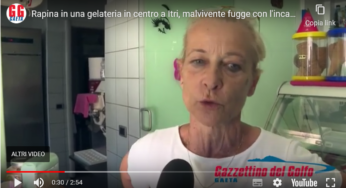 Rapina in una gelateria in centro a Itri, malvivente fugge con l’incasso (#video)