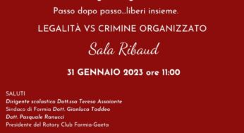 Formia, progetto legalità: legalità vs crimine organizzato