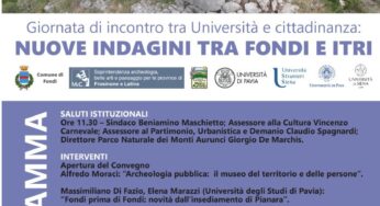 “Nuove indagini tra Fondi e Itri”: sabato 18 marzo giornata di incontro tra Università e cittadinanza