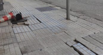 Via Edificio Scolastico: marciapiede trappola senza manutenzione. Ciccone chiede un intervento urgente