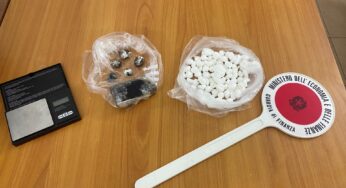 Prosegue la lotta al traffico di sostanze stupefacenti. Arrestato pusher con 85 dosi di cocaina ed un panetto di hashish