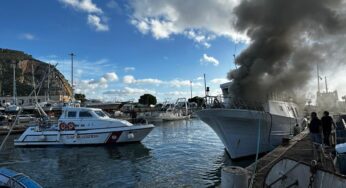 Incendio a bordo di un peschereccio
