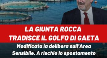 Modifica dell’area sensibile: PD:”la giunta Rocca tradisce il golfo di Gaeta”