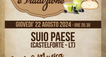 Suio celebra la tradizione culinaria: appuntamento giovedì 22 agosto con degustazioni e promozione dell’olio d’oliva