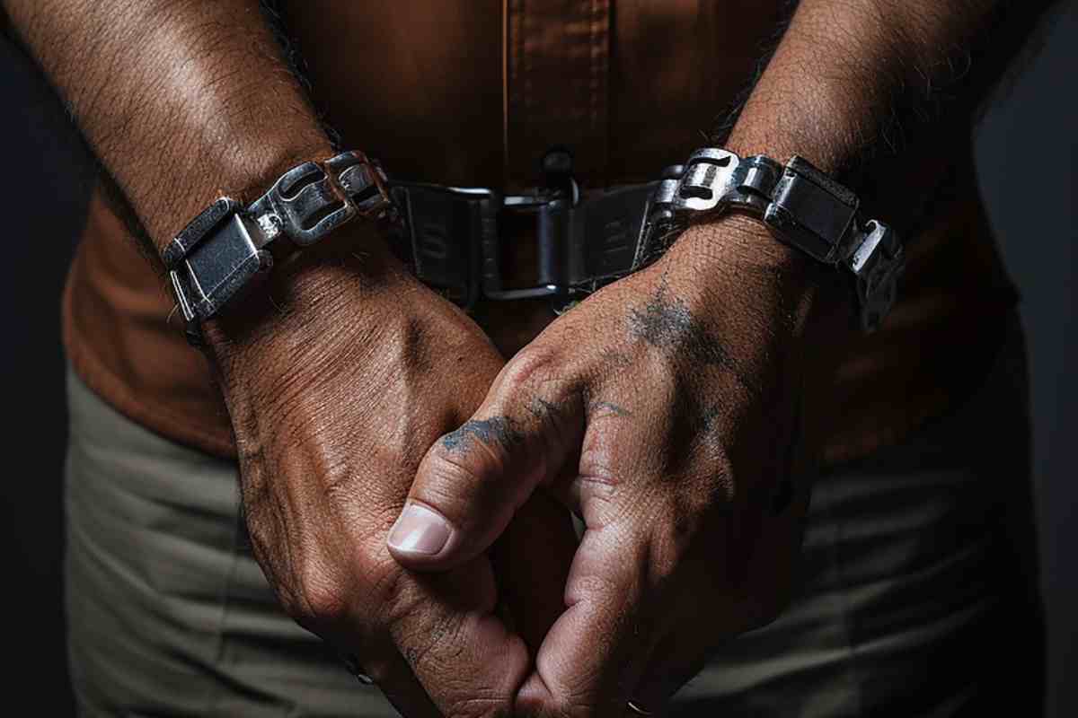 Uomo con le manette arrestato