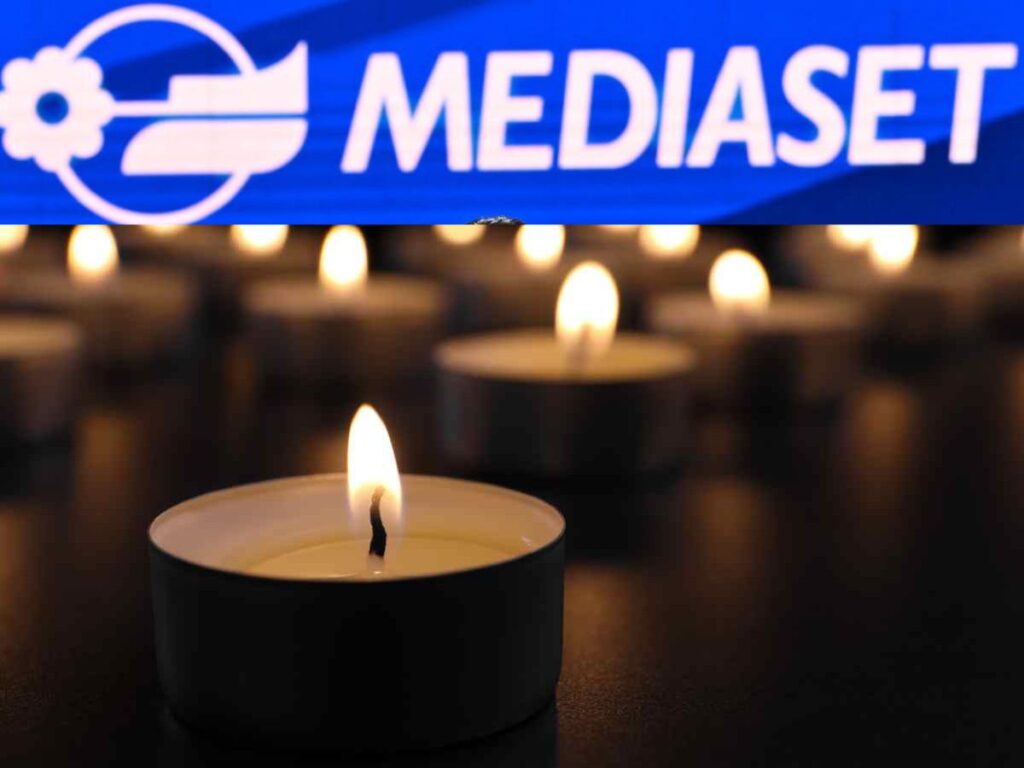 candeline lutto e logo mediaset