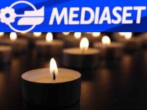 candeline lutto e logo mediaset