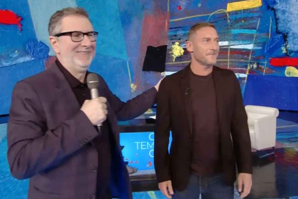 Francesco Totti con Fabio Fazio